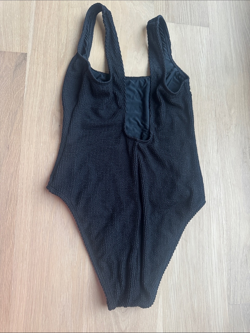 Vici Black Textured Womens One-Piece Swimsuit
